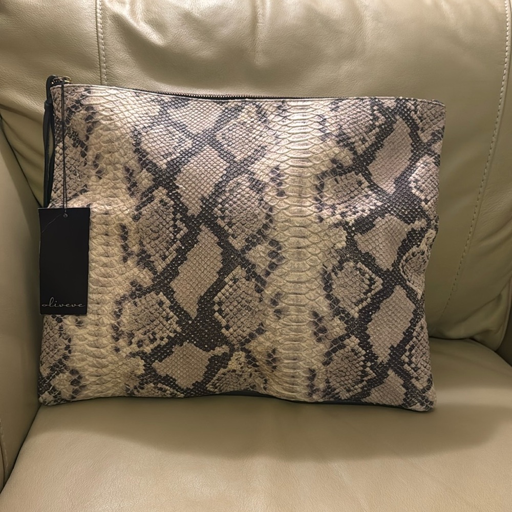 Large animal print clutch